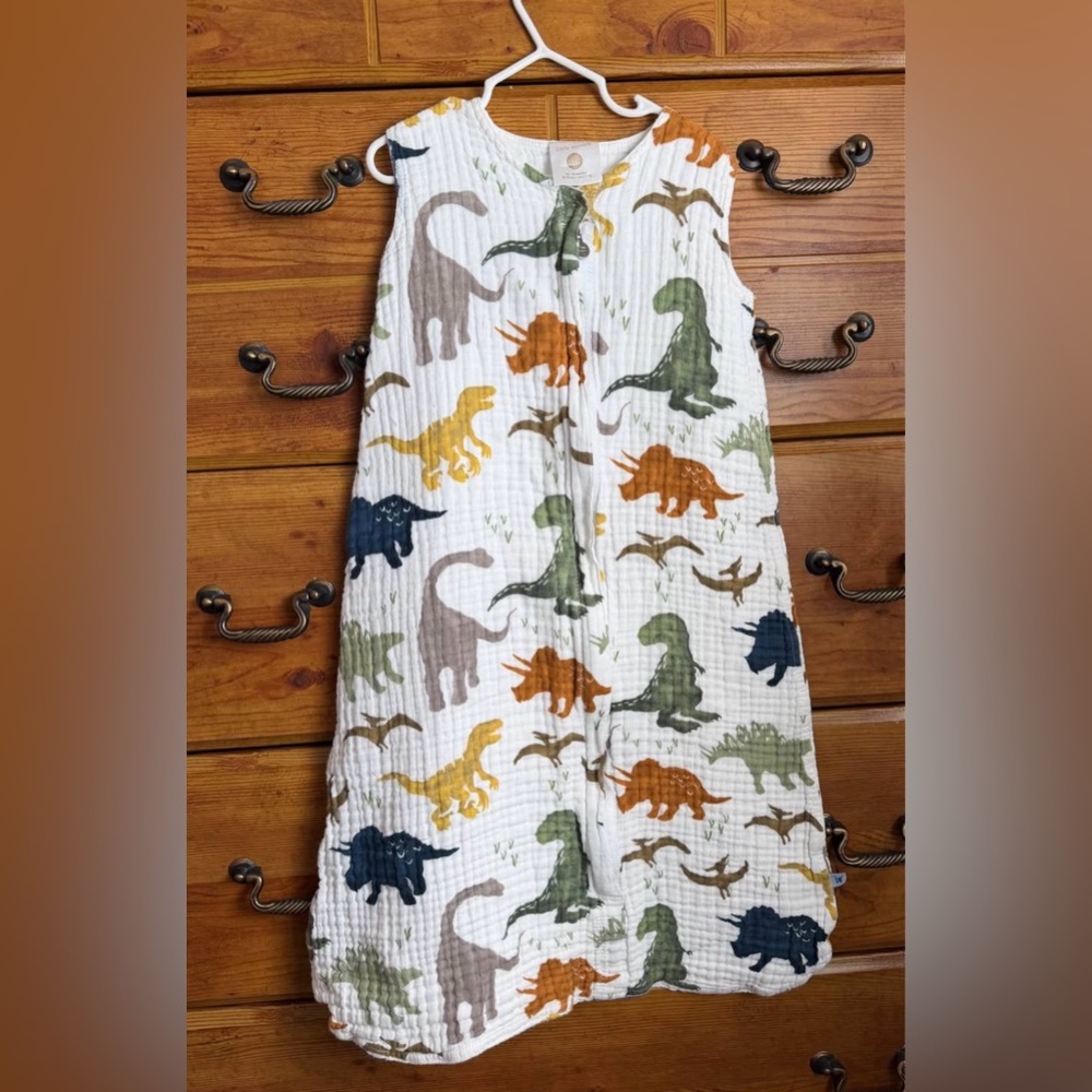 Little Unicorn Dino & Friends print 100% cotton muslin sleep sack Size 12-18m